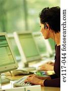 Woman in call centre