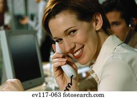 Woman in call centre