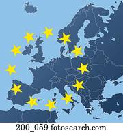 mapa, de, comunidade européia