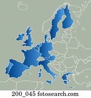 mapa, de, comunidade européia