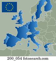 mapa, de, comunidade européia