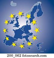 mapa, de, comunidade européia