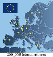 mapa, de, comunidade européia