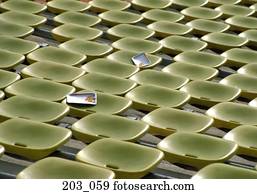 assentos, em, um, estádio