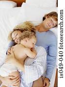 Family in bed