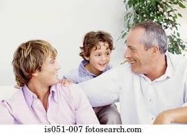 Grandfather with son and grandson Grandfather with son and grandson