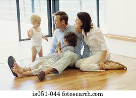 Happy family at home