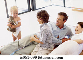 Happy family at home