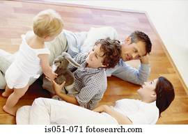 Kids playing while parents talk