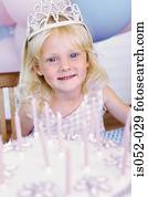 retrato, de, um, menina aniversário
