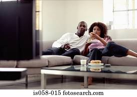 Couple watching TV
