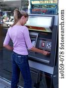 menina, descontar, dinheiro