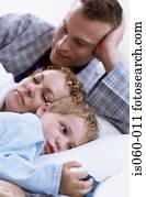 Family in bed