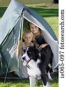 crianças, acampamento