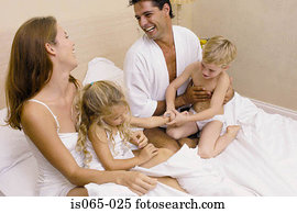 Family in bed