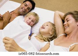 Family in bed
