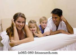 Family in bed