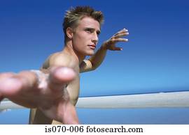 Man practising tai chi