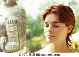 Woman meditating