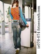 Girl withdrawing money