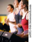 pessoas, ligado, treadmill