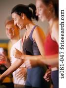 pessoas, ligado, treadmill