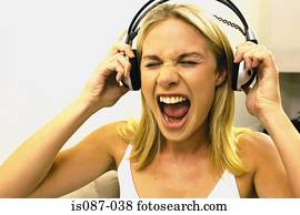 Girl listening to music