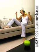 Girl listening to music