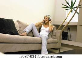 Girl listening to music