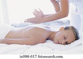 mulher, recebendo, massagem