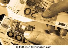 Counting money Counting money