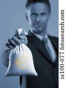 Man with bag of euro