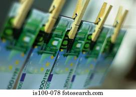 Money on clothes line