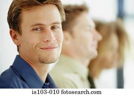 retrato, de, um, homem negócios