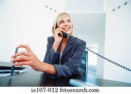 executiva, ligado, telefone