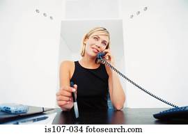 executiva, ligado, telefone