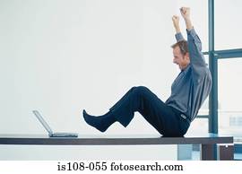 overjoyed, homem negócios