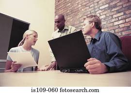 businesspeople, in, versammlung