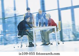 businesspeople, 在, 會議