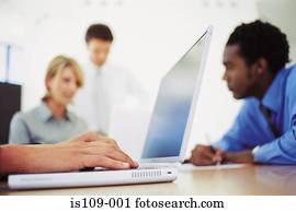 businesspeople, 在, 會議