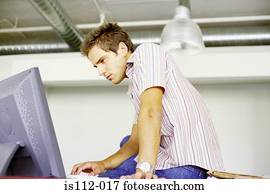 Man using computer