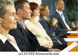 businesspeople, em, sala reuniões