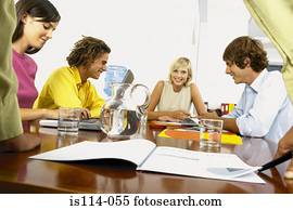 businesspeople, do, setkání