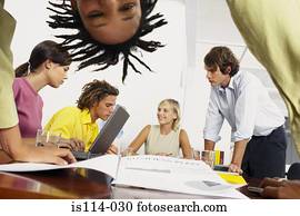 businesspeople, in, versammlung