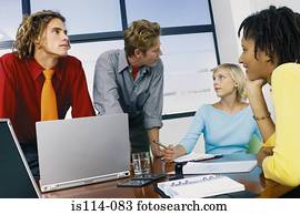 businesspeople, in, versammlung