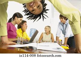 businesspeople, in, versammlung