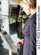 executiva, entrar, passagem segurança