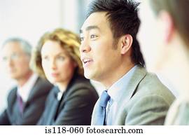 Businessman talking in meeting