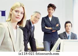 businesspeople, em, escritório