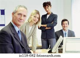 businesspeople, em, escritório